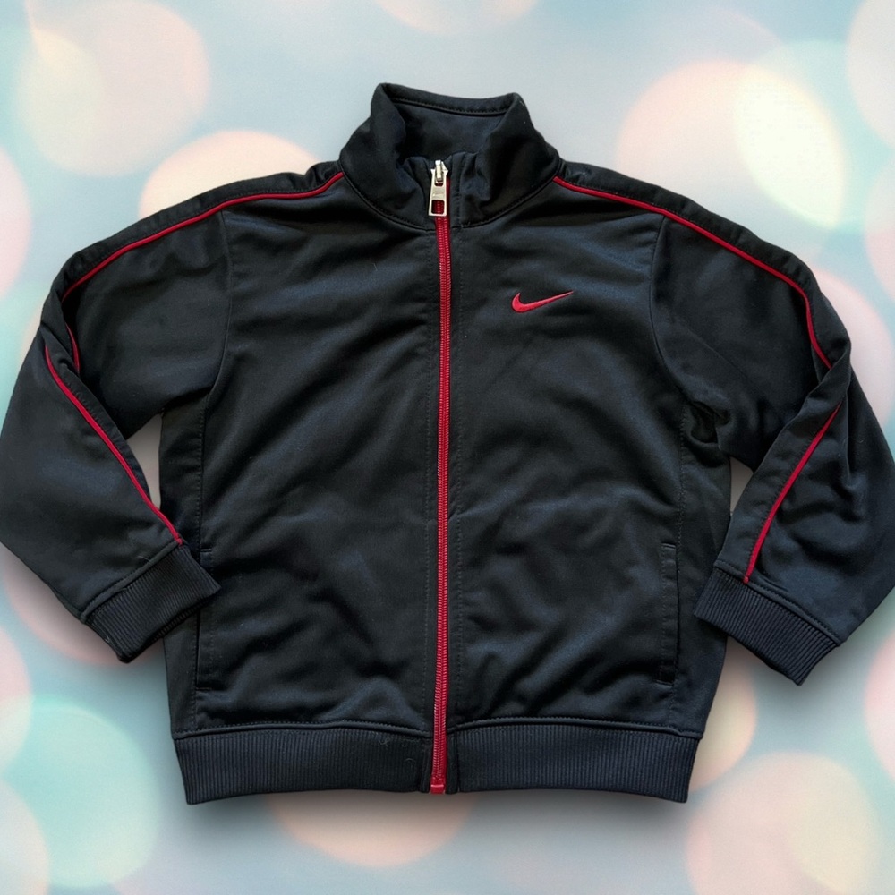 Nike Baby Boy’s Black Red Athletic Zip Sweatshirt Size 24 Months - Picture 2 of 4